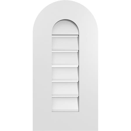 Ekena Millwork Round Top Surface Mount PVC Gable Vent: Functional, w/ 3-1/2"W x 1"P Standard Frame, 12"W x 24"H GVPRT12X2401SF